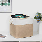 Kuber Industries Foldable Storage Basket|Polyester Toy Storage Bin|Wardrobe Organizer for Clothes (Dark Brown & Cream) (Pack of 6)